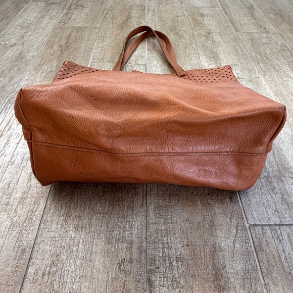 J. Crew Leather Perforated Tote in Cognac - Picture 3 of 9